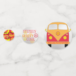 BM Bar Bat Mitzvah Confetti Silver Orange Yellows Konfetti