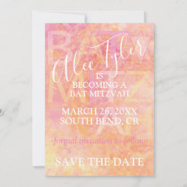 BM Bar Bat Mitzvah einfach subtil Save the Date
