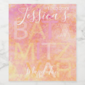 BM Bar Bat Mitzvah einfach subtil Weinetikett (Einzelnes Label)