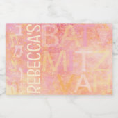 BM Bar Bat Mitzvah einfach subtile Mini Schaumweinetikett (Einzelnes Label)