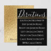 BM Bar Bat Mitzvah Elegante Gold Richtungskarte (Vorne/Hinten)