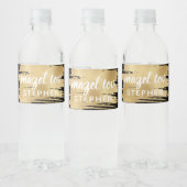 BM Bar Bat Mitzvah Elegantes Gold Wasserflaschenetikett (Flaschen)