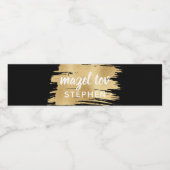 BM Bar Bat Mitzvah Elegantes Gold Wasserflaschenetikett (Einzelnes Label)