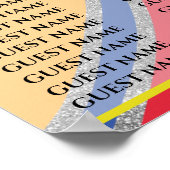 BM Bar & Bat Mitzvah Farbige Wirbel Sitzplan Poster (Ecke)