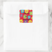BM Bar Bat Mitzvah Flower Square Sticker (Tasche)