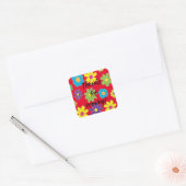 BM Bar Bat Mitzvah Flower Square Sticker (Umschlag)