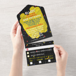 BM Bar Bat Mitzvah Game On All In One Einladung