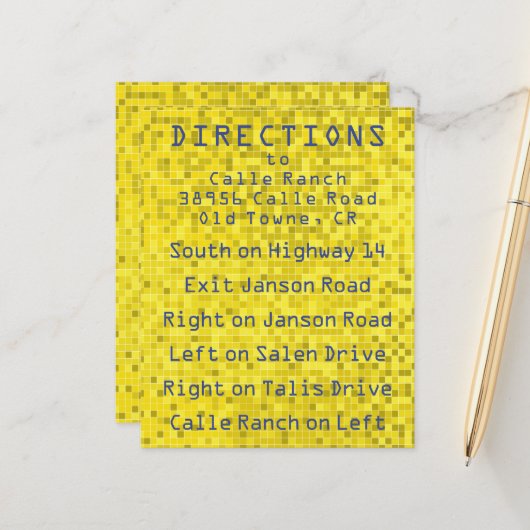 BM Bar Bat Mitzvah Game On Direction Card (Vorderseite/Rückseite Beispiel)