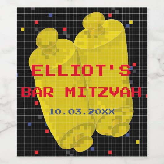 BM Bar Bat Mitzvah Game On Weinetikett (Einzelnes Label)