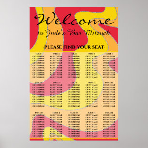 BM Bar & Bat Mitzvah Glittery Swirbelkarte Poster