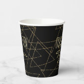 BM Bar Bat Mitzvah Gold Stars Pappbecher (Links)