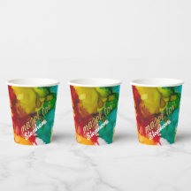 BM Bar Bat Mitzvah Paper Cup Splash of Color