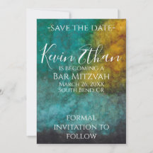 BM Bar Bat Mitzvah Save the Date aus dieser Welt