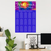 BM Bar & Bat Mitzvah Silvery Floral Seekarte Poster (Heimbüro)