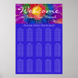 BM Bar & Bat Mitzvah Silvery Floral Seekarte Poster