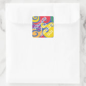 BM Bar Bat Mitzvah Silvery Wirbel Square Sticker (Tasche)