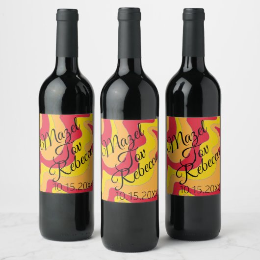 BM Bar Bat Mitzvah Weinflaschen Etikett Hippie The (Flaschen)