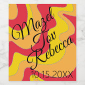 BM Bar Bat Mitzvah Weinflaschen Etikett Hippie The (Einzelnes Label)