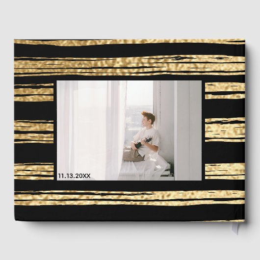 BM Bar Mitzvah Elegant Gold Gästebuch (Rückseite)