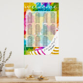 BM Bar N Bat Mitzvah farbenfrohe Tallit Sitzkarte Poster (Küche)