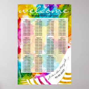 BM Bar N Bat Mitzvah farbenfrohe Tallit Sitzkarte Poster
