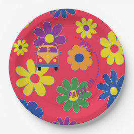 BM Bar oder Bat Mitzvah Blume Papierplatte Pappteller