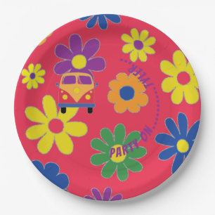 BM Bar oder Bat Mitzvah Blume Papierplatte Pappteller