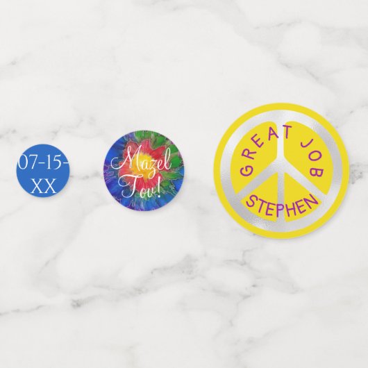 BM Bar oder Bat Mitzvah Confetti Stil der 1960er J Konfetti (Vorderseiten)