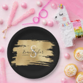 BM Bar oder Bat Mitzvah Elegant Gold Paper Plate Pappteller (Party)