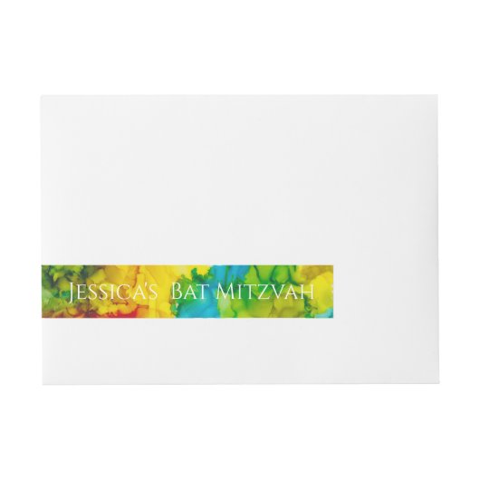BM-Bar oder Bat Mitzvah-Farbe Rundum-Adressaufkleber (Vorderseite)