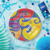 BM Bar oder Bat Mitzvah Groovy Paper Plate Pappteller (Party)
