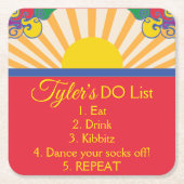 BM Bar oder Bat Mitzvah Ließ Sunshine in Rechteckiger Pappuntersetzer (Vorderseite)