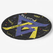 BM Bar oder Bat Mitzvah Paper Plate GAME ON Pappteller (Schrägansicht)