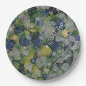 BM Bar oder Bat Mitzvah Papierplatte Blues Silvers Pappteller (Vorderseite)