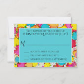 BM Bar oder Bat Mitzvah UAWG Ein kleiner Farbschim RSVP Karte (Vorderseite)