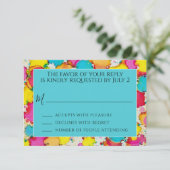 BM Bar oder Bat Mitzvah UAWG Ein kleiner Farbschim RSVP Karte (Stehend Vorderseite)