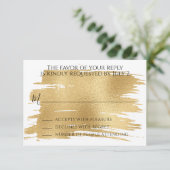 BM Bar oder Bat Mitzvah UAWG Elegantes Gold und Sc RSVP Karte (Stehend Vorderseite)