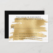 BM Bar oder Bat Mitzvah UAWG Elegantes Gold und Sc RSVP Karte (Vorne/Hinten)