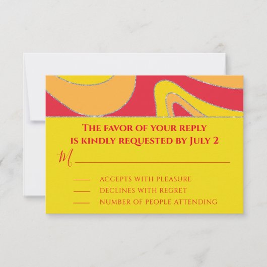 BM Bar oder Bat Mitzvah UAWG Silvery Waves RSVP Karte (Vorderseite)