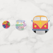 BM Bar or Bat Mitzvah Confetti Groovy Blume Konfetti (Rückseiten)