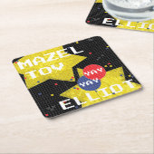 BM Bar or Bat Mitzvah GAME ON Rechteckiger Pappuntersetzer (angewinkelt)