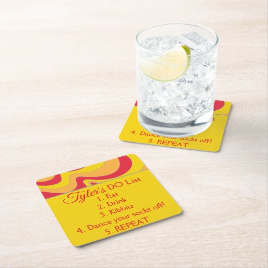 BM Bar or Bat Mitzvah Glitzer Swirl Rechteckiger Pappuntersetzer (Vor Ort)