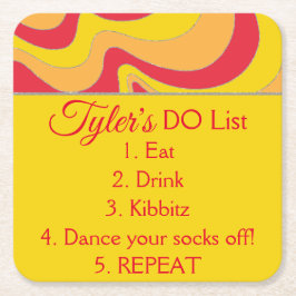 BM Bar or Bat Mitzvah Glitzer Swirl Rechteckiger Pappuntersetzer