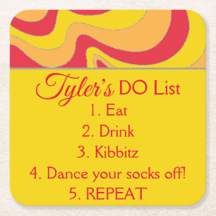 BM Bar or Bat Mitzvah Glitzer Swirl Rechteckiger Pappuntersetzer