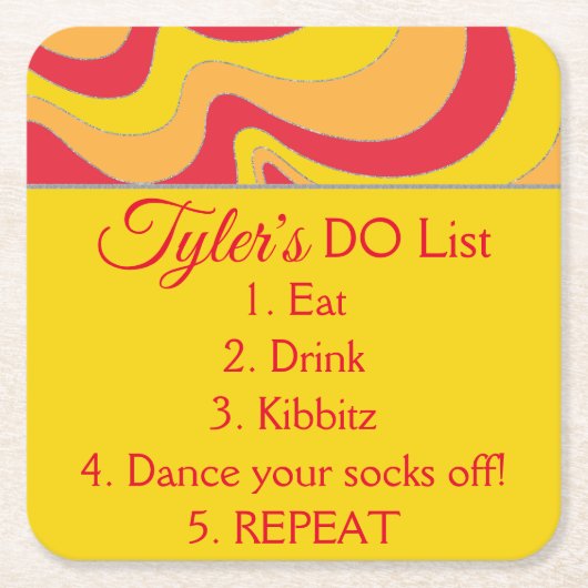 BM Bar or Bat Mitzvah Glitzer Swirl Rechteckiger Pappuntersetzer (Vorderseite)