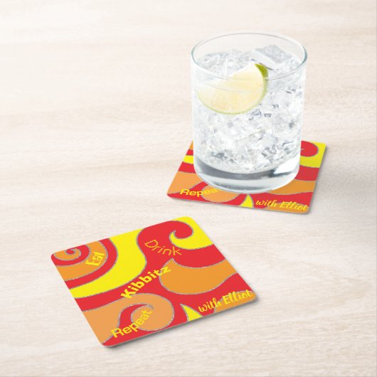 BM Bar or Bat Mitzvah Glitzer Wirbel Rechteckiger Pappuntersetzer (Vor Ort)