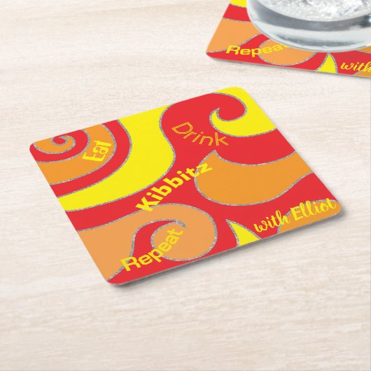 BM Bar or Bat Mitzvah Glitzer Wirbel Rechteckiger Pappuntersetzer (angewinkelt)