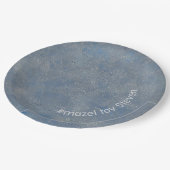 BM Bar or Bat Mitzvah Paper Plate Blues Pappteller (Schrägansicht)