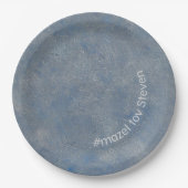 BM Bar or Bat Mitzvah Paper Plate Blues Pappteller (Vorderseite)