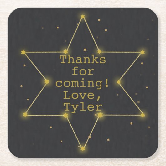 BM Bar or Bat Mitzvah Space Star von David Rechteckiger Pappuntersetzer (Vorderseite)